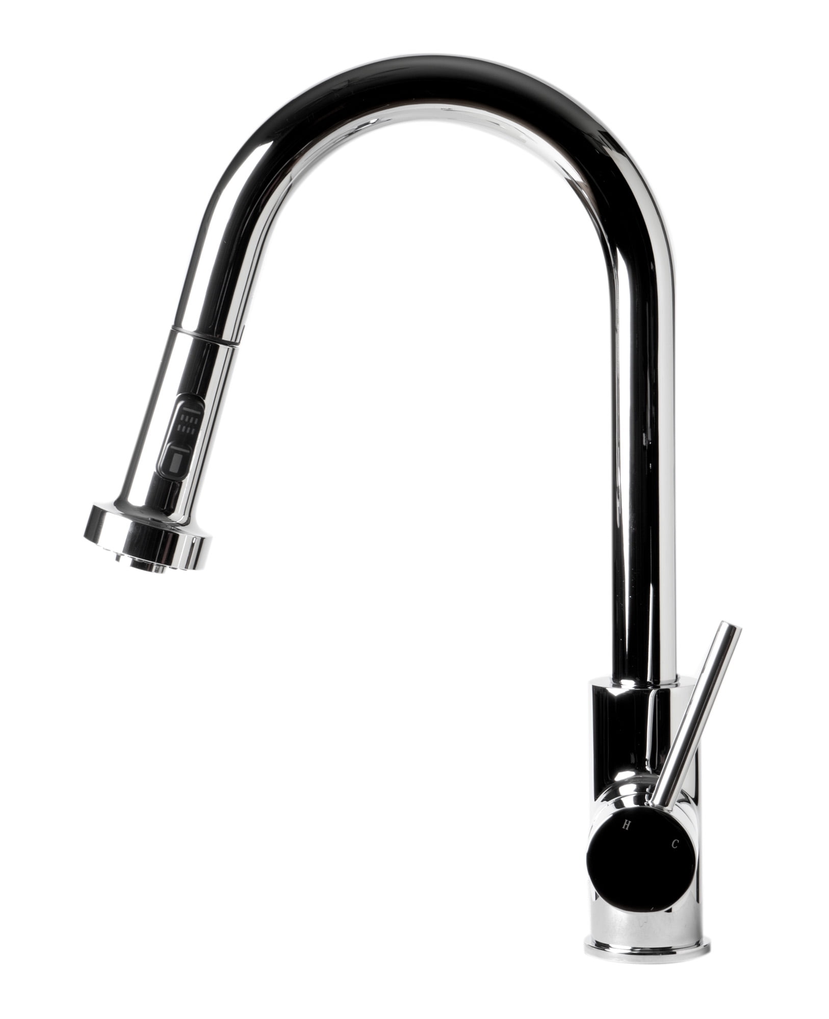 ALFI Brand Polished Chrome Sensor Gooseneck Pull Down Kitchen Faucet