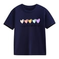 thumbnail image 5 of XQYLOS Girls Cute Pattern T-Shirt Hearts Print Basic Cotton Tops 2025 Summer Fashion Short Sleeve Crewneck Blouse Tops, 5 of 8