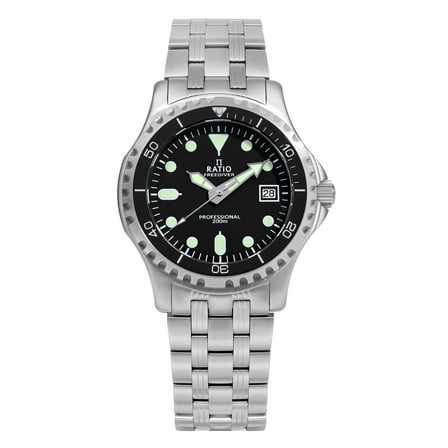 Ratio FreeDiver Professional Sapphire Black Dial Quartz RTF005 200M Men's Watch