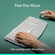 Logitech Wave Keys Wireless Ergonomic Keyboard with Cushioned Palm Rest, Comfortable Natural Typing, Easy-Switch, Bluetooth, Logi Bolt Receiver, for Multi-OS, Windows/Mac - Off White
