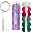 thumbnail image 3 of yuksok Knit Spool Loom Set DIY Braider Tool with Pull Needle Crochet Hook Hand Knitting 6 color, 3 of 9