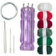 thumbnail image 3 of Kit de telar de punto Mini máquina de tejer con gancho de crochet de tracción DIY para el hogar Púrpura 6 colores, 3 of 9