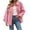 Pink, variant on Women's Fashion Long Sleeve Hooded Solid Color Tassel Lapel Button Denim Jackets Top Casual Outerwear Coat For Women Street Style