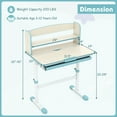 thumbnail image 2 of Costway Bureau d'Étude pour Enfants avec Plateau Inclinable à 7 Niveaux, Hauteur Réglable, Tiroir Coulissant, Bleu, 2 of 10