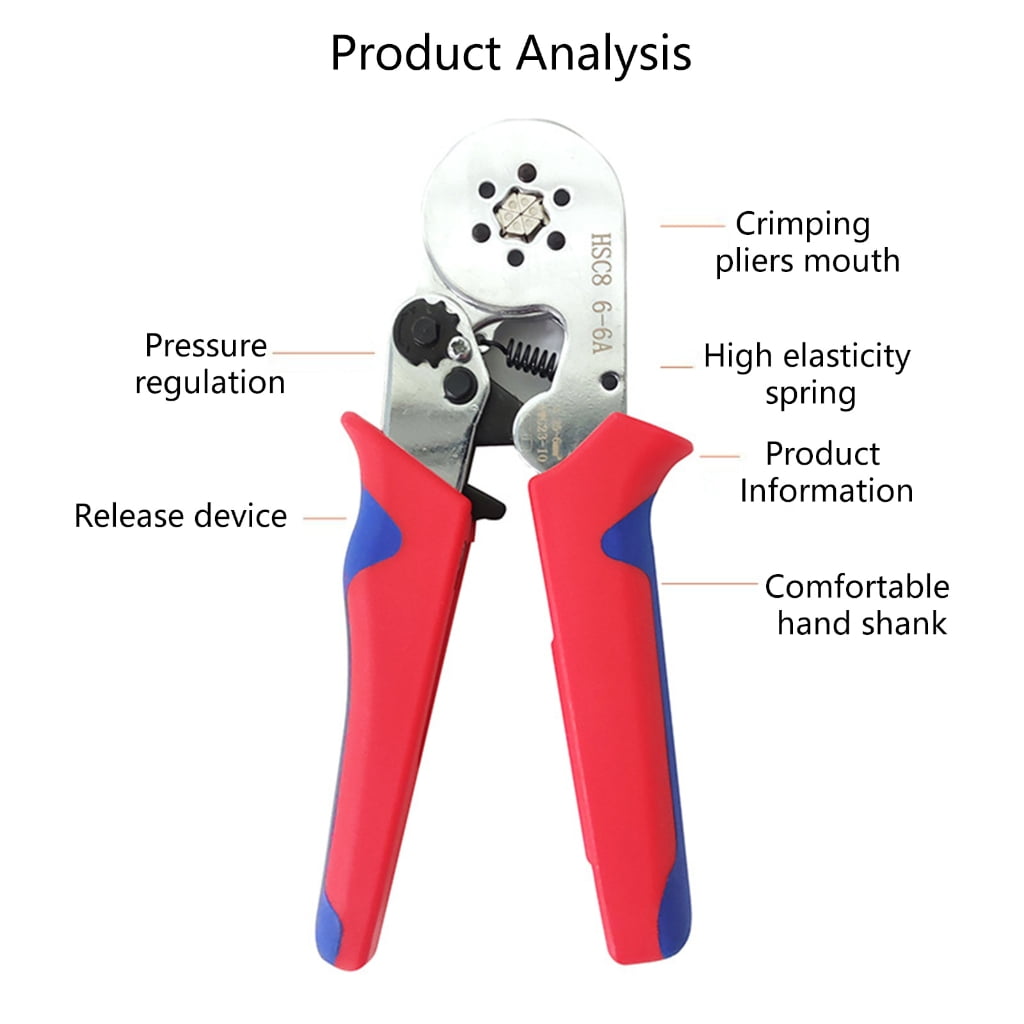 Precise Ratchet Crimping Tool For VE Tubular Connectors High Carbon Steel Networking Wire Pliers Long Use