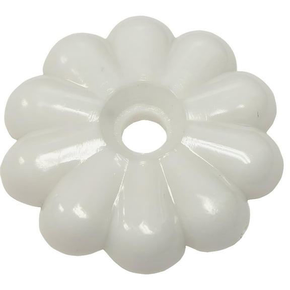US Hardware Rosette Button - Plastic, White Finish - 1-1/8 In, Rosette Button For Ceiling
