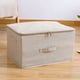 thumbnail image 5 of Caja de almacenamiento de ropa para el hogar, dormitorio, organizador de ropa interior de algodón y lino con tapa Simple, contenedor de Almacenamiento y organización del hogar Beige, 38*26*15 CM S Naiovety HA077426-07, 5 of 6