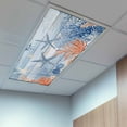 thumbnail image 2 of 2 Pack Summer Ocean Fluorescent Light Covers for Ceiling Lights Nautical Sea Orange Blue Starfish Corals Blue Wood Grain Magnetic Ceiling Light Covers Overhead Light Filters for Office Classroom Home, 2 of 9