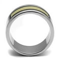 thumbnail image 3 of Two-Tone IP Gold (Ion Plating) Stainless Steel Ring with Epoxy in Jet for Women Jet Stone Color Style TK3008 Size 9, 3 of 4