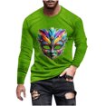 thumbnail image 2 of Blusas y camisas de manga larga con cuello redondo para hombre Blusa de manga larga con cuello redondo y estampado de carnaval para hombre Blusa de poliéster para hombre, 2 of 4