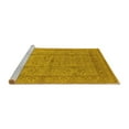 thumbnail image 2 of Ahgly Company Machine Washable Indoor Square Oriental Yellow Industrial Area Rugs, 8' Square, 2 of 4