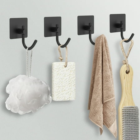 

Zyhtgyee Towel Hooks Towel Hooks Set 4Pcs Punch Free Self Adhesive Strong Load Bearing Stainless Steel Wall Hooks