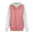 thumbnail image 4 of Sweatshirts for Women Trendy, Yigetop Womens Oversized Solid Color Sweatshirts Pullover Lapel Women's Loose Casual Sweatshirts Ladies Sweatshirts Pink XL, 4 of 5