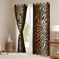 thumbnail image 3 of Homewish Chic Zebra Print Blackout Curtains Set of 2 (52x84 Each),Abstract Geometric Stripes Window Curtains,White Black Brown Curtains and Drapes For Adults,Breathable Home Decor, 3 of 6