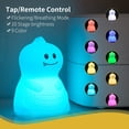 thumbnail image 3 of Luz nocturna de dinosaurio para niños, portátil, cambia de color, batería recargable, silicona, kawaii, linda lámpara de guardería para bebés, niños pequeños, adolescentes, regalo de cumpleaños, dormi, 3 of 5