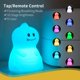thumbnail image 3 of Luz nocturna de dinosaurio para niños, portátil, cambia de color, batería recargable, silicona, kawaii, linda lámpara de guardería para bebés, niños pequeños, adolescentes, regalo de cumpleaños, dormi, 3 of 5