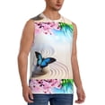 thumbnail image 2 of Bixox Men's Butterfly In Blossoms Zen Printed Shirt Sleeveless Fitness Tank Top-Large, 2 of 7