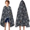 thumbnail image 3 of Spider Web Halloween Pattern Hooded Bath Towel，60"x35" for Ages 3 To 12 Kids, Quick Dry Lightweight Soft Microfiber Hood Beach Towel Cover Up for Kids, 3 of 7