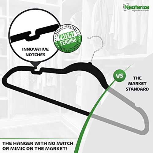 Neaterize Plastic Clothes Hangers Heavy Duty - Durable Coat and Clothes  Hangers - Lightweight Space Saving Laundry Hangers 