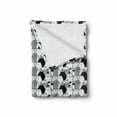 thumbnail image 2 of Cat Soft Flannel Fleece Throw Blanket, Monochrome Pattern with Hand Drawn Style Animal Characters Different Mascots, Cozy Plush for Indoor and Outdoor Use, 70" x 90", Black White, by Ambesonne, 2 of 6