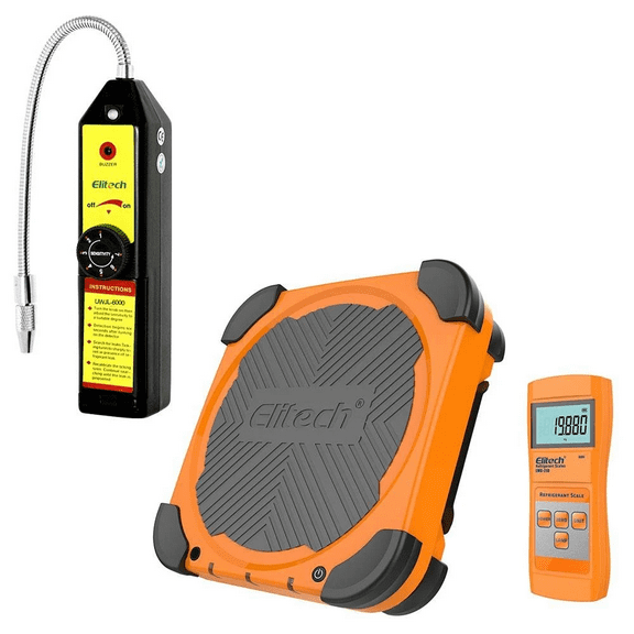 Elitech WJL-6000S Feron Leak Detector   LMC-210 Wireless Refrigerant Charging Scale 220lbs