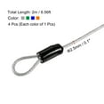 thumbnail image 2 of Uxcell 2.5mmx2m/6.56ft Coated Security Steel Cable Luggage Lock Rope Double Loop Transparent,Green,Blue,Orange 4 Pack, 2 of 5