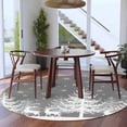 thumbnail image 4 of Winter White Elk Round Living Room Rugs 6 ft, Christmas Tree Snowflake Gray Background Washable Area Rug with Non-Slip Sturdy Edge Binding Round Carpet for Kitchen Office Bedroom, 4 of 9