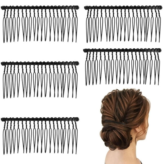 4PCS Hair Side Combs - Small French Side Hair Comb Clips for Women Decorative Bun Twist Hair Accessories