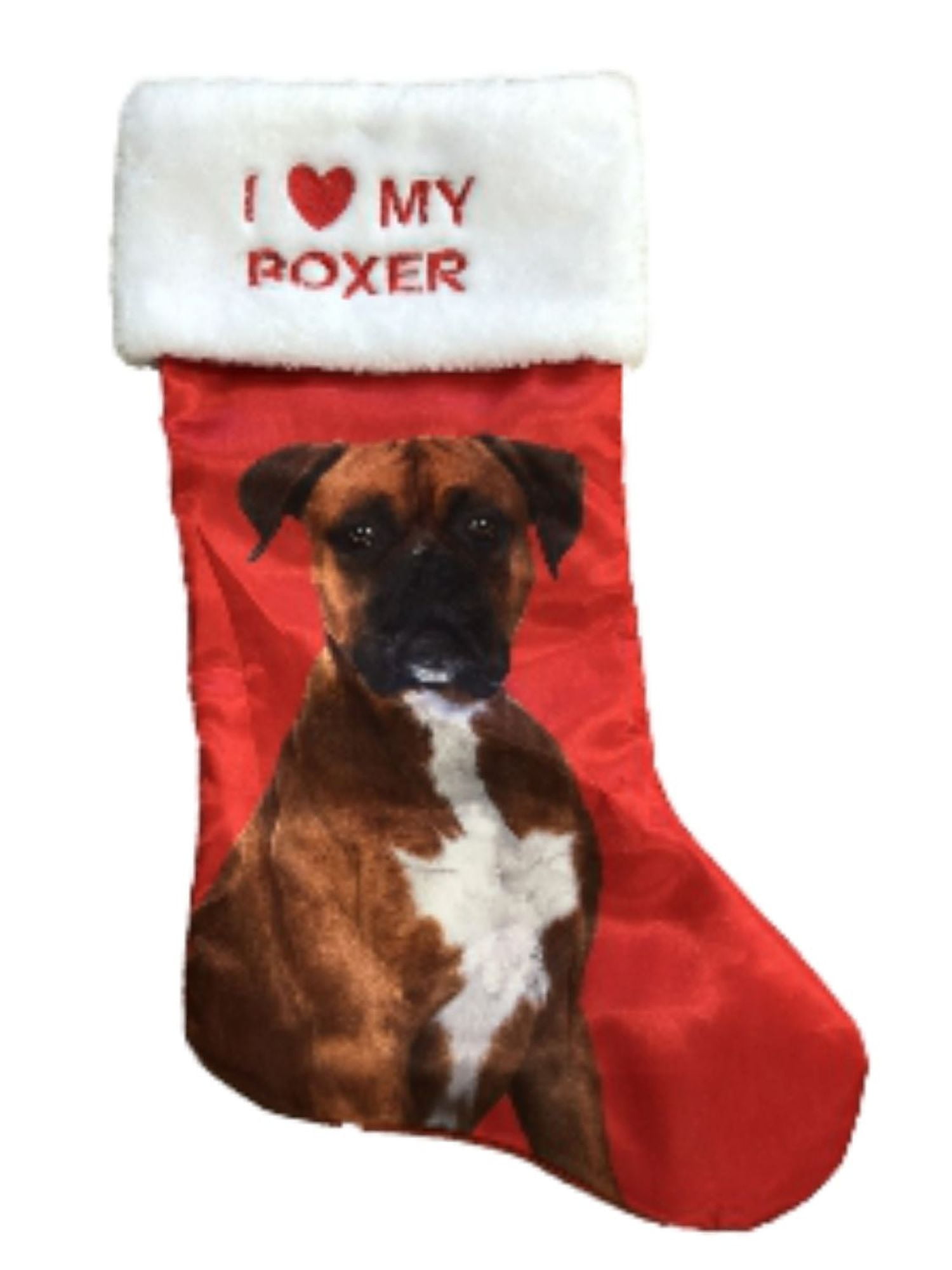 Holiday Time I Love My Boxer Stocking