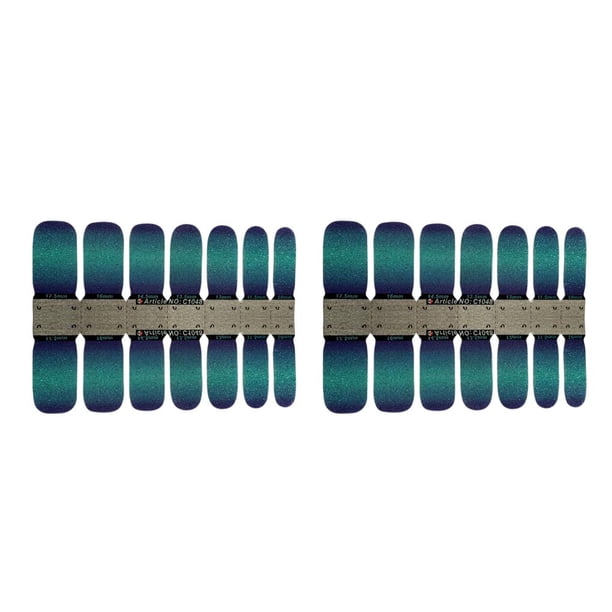 Guardurnaity Pegatina para uñas resistente al agua, durabilidad cuadrada, patrón brillante, textura esmerilada, puntas de manicura extraíbles y portátiles C1048 2piezas Guardurnaity CBP271609