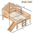 thumbnail image 5 of Bellemave Full Size Loft Bed with Slide and LED Lights, Wood House Roof Low Loft Beds Frame with Ladder, Under Bed Storage, No Box Spring Needed (Natural), 5 of 8