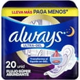 thumbnail image 1 of Toallas Femeninas Always Ultra-Gel Nocturna Suave 20 pzas, 1 of 5