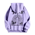 thumbnail image 5 of MHFRRA Sudadera con Capucha de Temática Cómoda para Un Jersey Informal, Ropa de Calle Suave, Ajuste Relajado, Suéter de Cuello Redondo con Diseño de Capucha Púrpura claro, 5 of 5