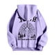 thumbnail image 5 of MHFRRA Sudadera con Capucha de Temática Cómoda para Un Jersey Informal, Ropa de Calle Suave, Ajuste Relajado, Suéter de Cuello Redondo con Diseño de Capucha Púrpura claro, 5 of 5