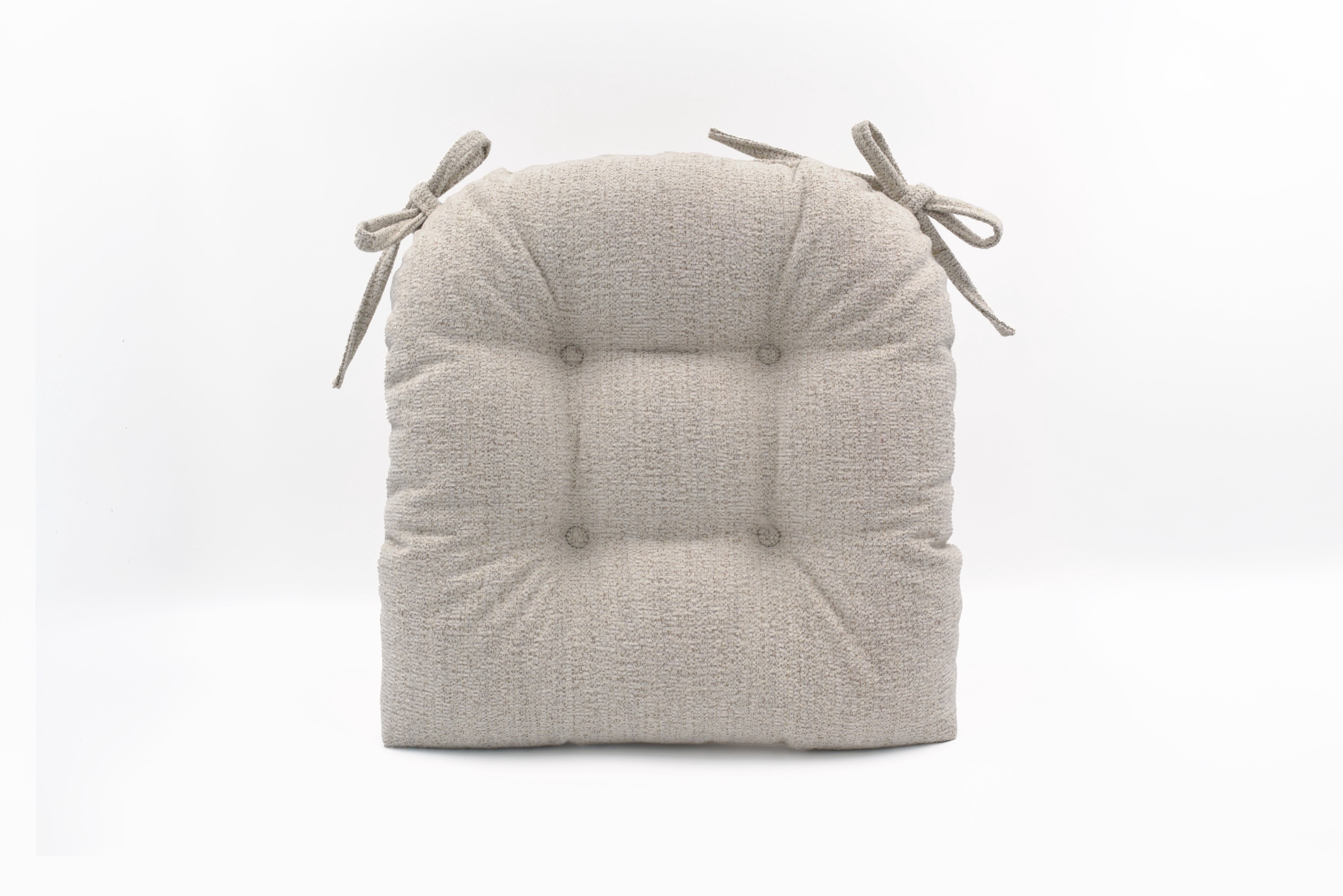 Klear Vu CloudFill Chair Cushions with Ties for Kitchen, Dining Chairs, Set of 2, Moondance Ivory