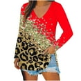 thumbnail image 1 of Pompotops Blouse Décontractée à Col en V Imprimé Floral Manches Longues T-Shirts Tuniques en Solde, 1 of 5