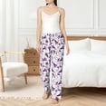 thumbnail image 6 of Lsque Violets Flowers Print Women's Pajama Pants, Lounge Pant - Comfortable Home Wear,Elastic Waistband, Stylish Design-Small, 6 of 9