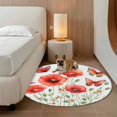 thumbnail image 2 of Round Rugs 6Ft, Red Spring Floral Round Area Rug Washable Indoor Throw Carpet, Butterfly Botanical Summer Pastoral Soft Non Slip Circle Rug for Office Cabinet Home Decor Aesthetic, 2 of 8
