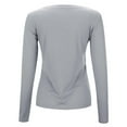 thumbnail image 4 of Autumn And Winter Women's Solid Color Long Sleeved Round Neck Shirt Ribbed Knitted Slim Casual Sweater Dark Tee Short T Shirt T Pack Plain Long Sleeve Shirt Women Shirts for Women Long Sleeve Hiking, 4 of 7