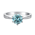 thumbnail image 2 of 1 ct D Color VVS1 Moissanite Engagement Ring for Women Mother Girlfriend, 925 Sterling Silver Wedding Band Ring, 6-claw Yellow/Green/Pink Diamond Ring for Valentine's Day Anniversary with Certificate, 2 of 9