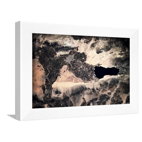 Satellite view of Salton Sea, California, USA, Scenic Framed Art Print Wall Art Sold by Art.Com