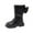 Black, variant on Teen Girls Boots Wedge Boots Round Head Western Style Casual Fashion Soft Bottom Fall and Winter Shoes for Girls Black Size 9.5 M