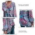 thumbnail image 3 of Blusa con cuello en V suéter cómodo para mujer Blusa informal Estampado floral Cordón transpirable para el trabajo para dama para ir de compras ANGGREK Otros, 3 of 5