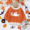 thumbnail image 7 of NOLDARES Toddler Baby Halloween Outfit Boy Girl Pumpkin Sweaters Crewneck Pullover Sweater Long Sleeve Sweater Fall Clothes,A140-Red, 7 of 7