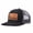 Black and gray, variant on Upland Bird Hunting Scene Leather Patch Embroidered Color Block Trucker Hat Unisex Adjustable Cotton Breathable Fashion Cap for Travel Daily Wear