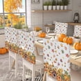 thumbnail image 2 of Pumpkin Flower Chair Covers Set of 8 Fall Fallen Leaves Chair Back Covers Stretch Removable Washable Slipcovers Protector for Dining Room Kitchen Party Decor, 2 of 5