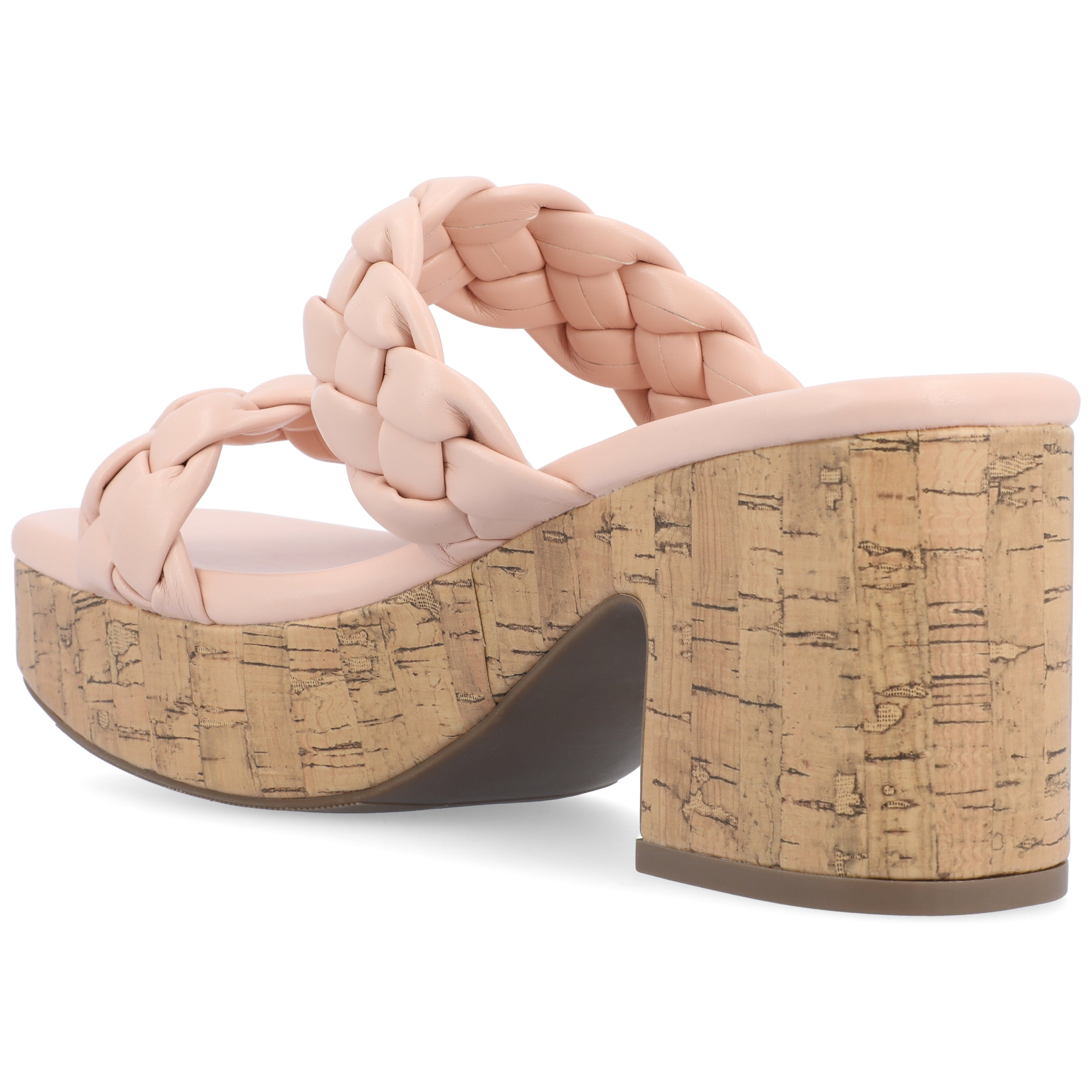 Journee Womens Kyaa Braided Strap Platform Sandals