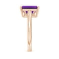 thumbnail image 3 of ANGARA Natural Emerald Cut 2.9 ct Amethyst Solitaire Ring with Milgrain in 14K Rose Gold for Women (Size-10x8mm) | February Birthstone, Anniversary, Jewelry Gift for Women | Natural Amethyst Ring, 3 of 9