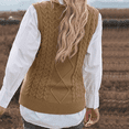 thumbnail image 4 of SOMER Women Sweater Vest Sleeveless V Neck Sweater Tops Loose Pullover Sweater Brown, 4 of 7