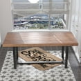 "Yaoping 72"" Rustic Farmhouse Dining Table, Solid Wood with Metal